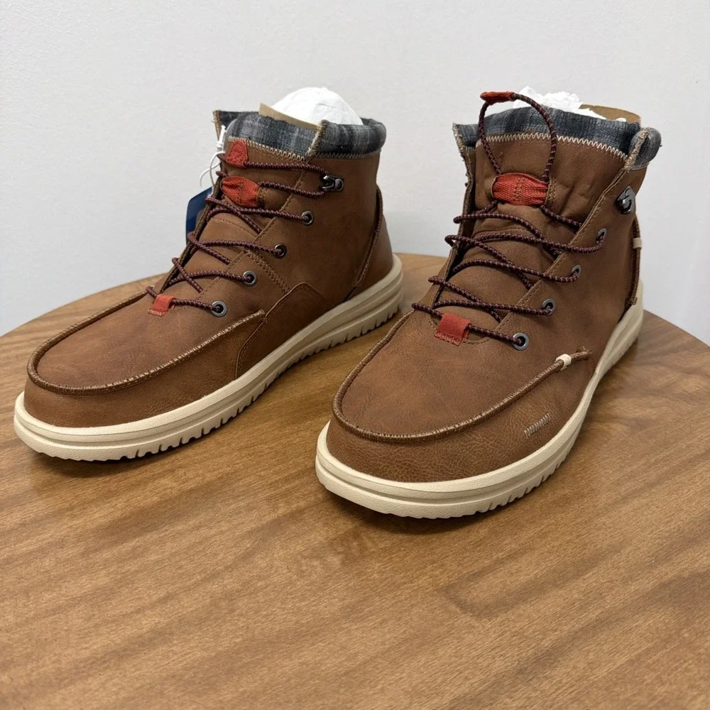 HEY DUDE Bradley Classic Men's Size 14 Casual Boots Cognac Brown 42067-21N NEW